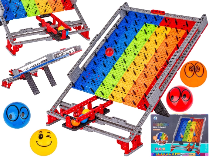 Rainbow board – marble slide and construction set (477 pieces)