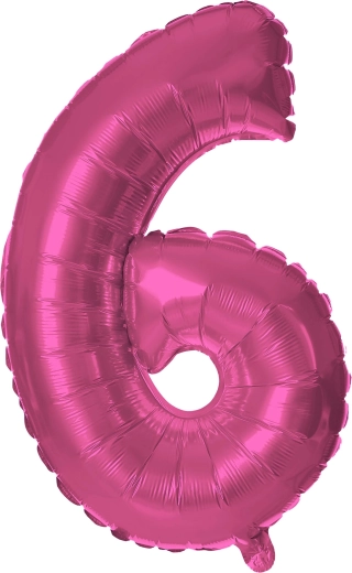 Foliasti balon številka 6 rožnat 30 cm TORO