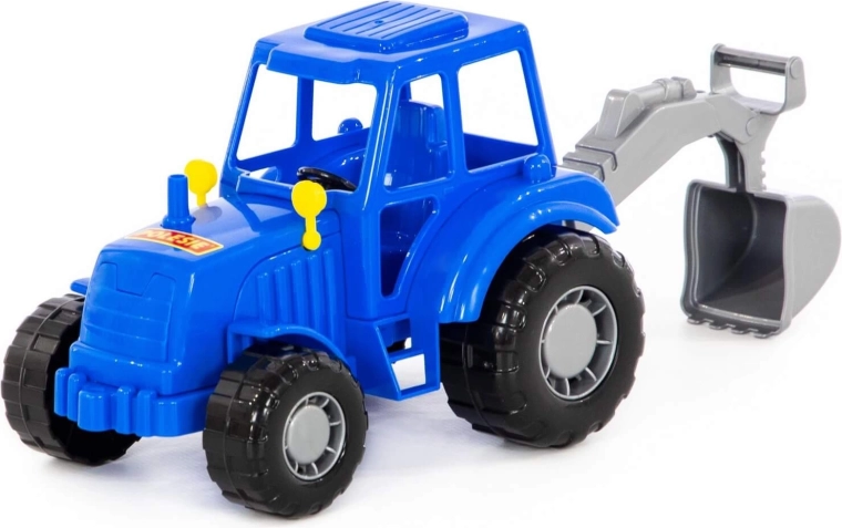 Modri traktor Majster z lopato