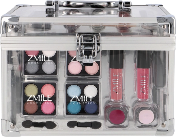 Zmile kozmetični kovček Acrylic – prozorna make-up seta 42 kos