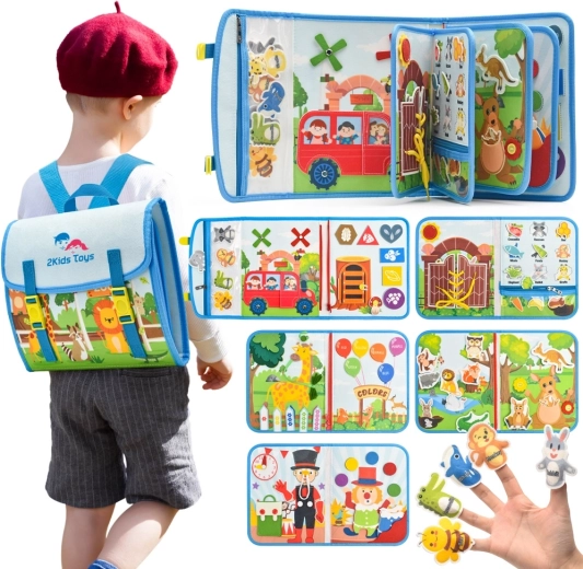 2Kids Toys senzorična busy knjiga nahrbtnik – 1 kos