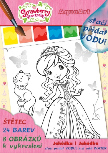 Akim AquaArt Strawberry Shortcake coloring book – just add water – with a set of paints and a brush