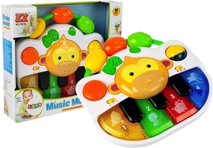 Otroški klavirček z opičko Zvok in Luči