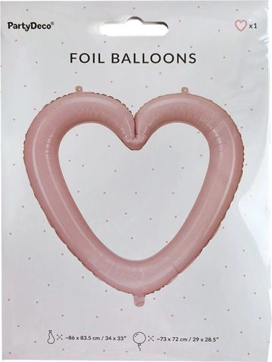 Rožnat folijski balon v obliki srca – foto okvir 86 × 83 cm