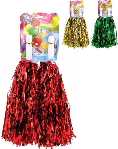 Bleščeči navijaški pomponi z resicami 30 cm (2 kosa) – različne barve