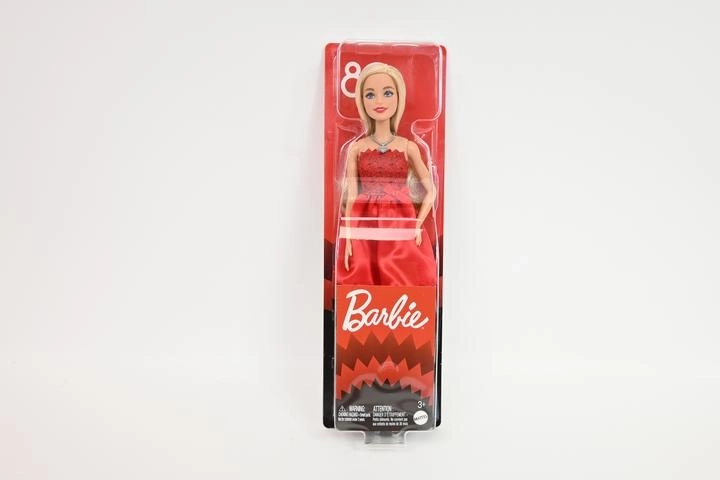 Mattel Barbie punčka ob 80. obletnici v rubinasti obleki