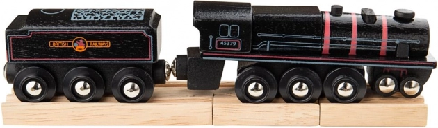 Lesena replika parne lokomotive Bigjigs Rail Black 5