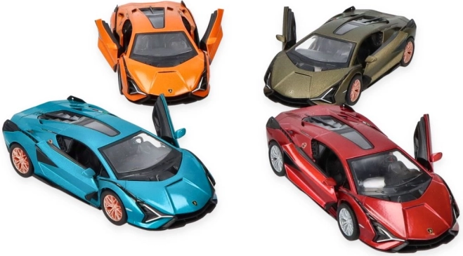 Kovinski model avtomobila Lamborghini Sian z odpirajočimi se vrati