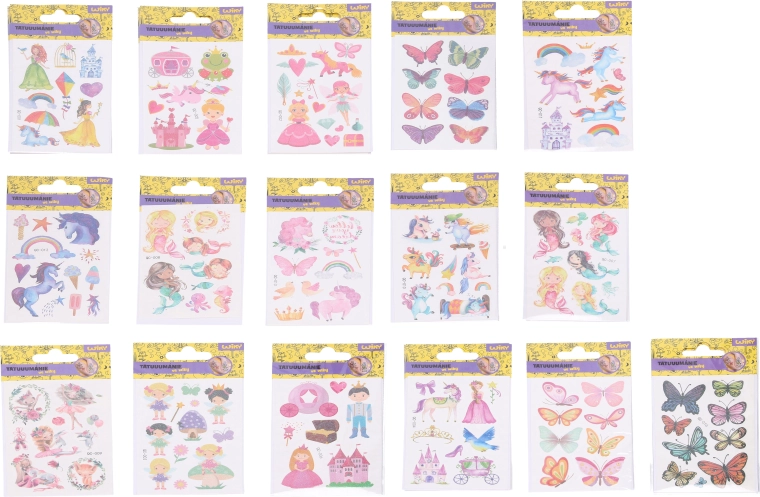 Tatuirne nalepke – mešanica motivov 7,5 × 11 cm