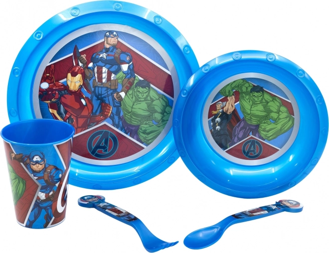 Otroški jedilni set Avengers 5v1