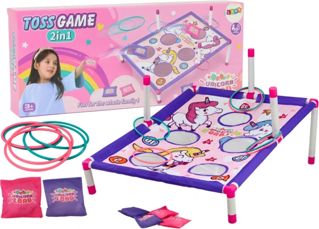 Igra 2v1 Hoop Sack Toss Unicorn Board