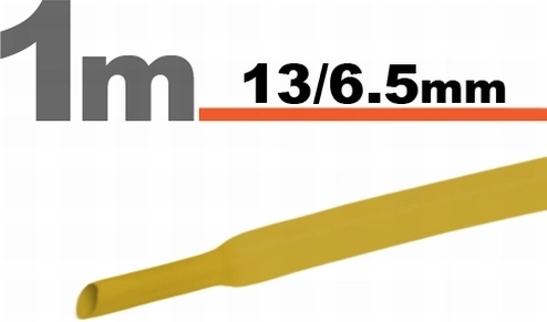 Rumena skrčljiva cev 13/6,5 mm