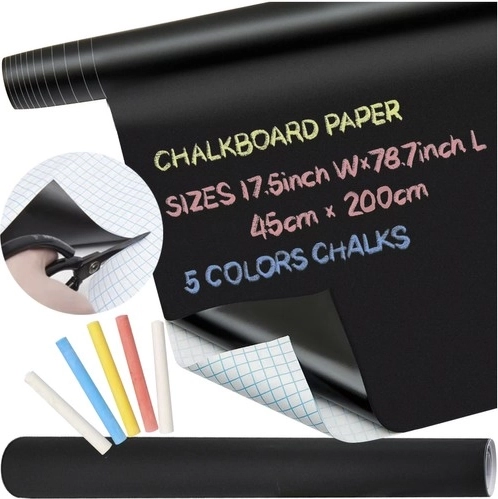 samolepilna tabla za kredo XXL 45 × 200 cm s kredami