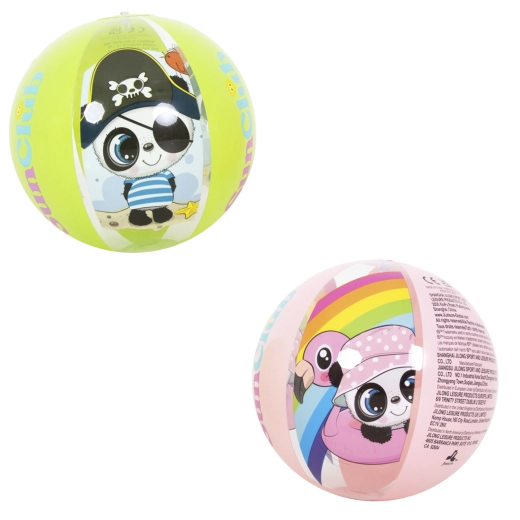 Napenljiv plažni žoga Panda 40 cm, mešanica vzorcev