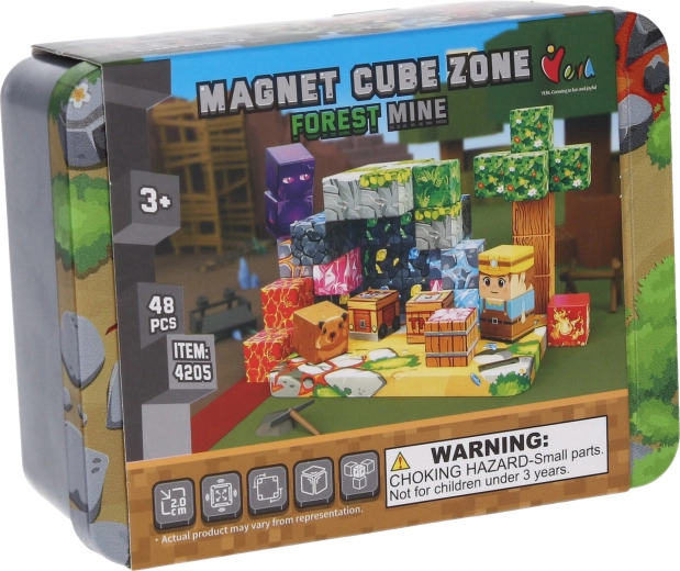 Magnetni konstrukcijski komplet Forest Mine Magnet Cube Zone, 48 kosov