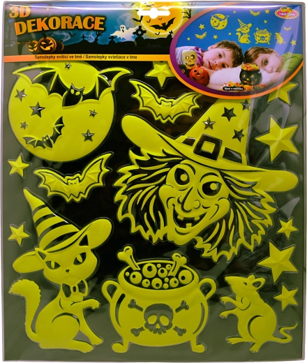 Svetleče 3D nalepke čarovnice Sparkys