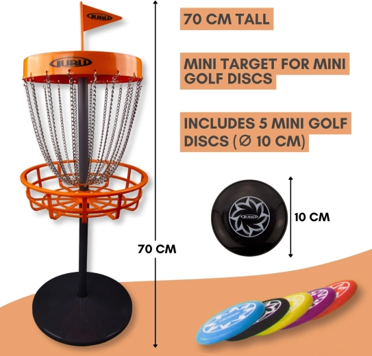 Guru mini discgolf set – vrtna igra s košem in 5 diski