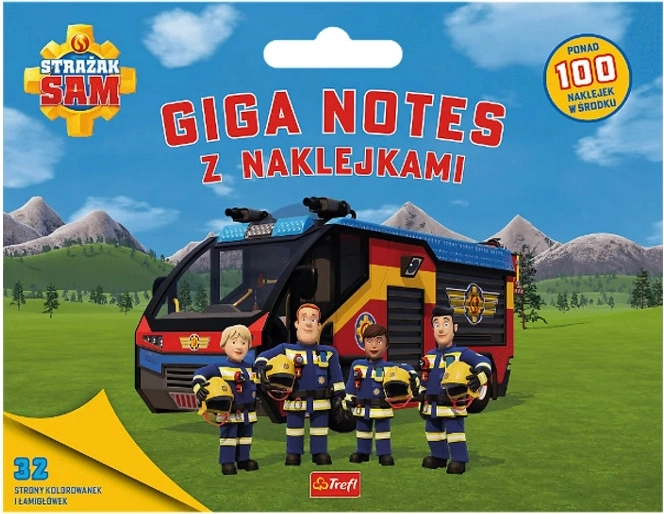 Gasilec Sam giga beležka z nalepkami