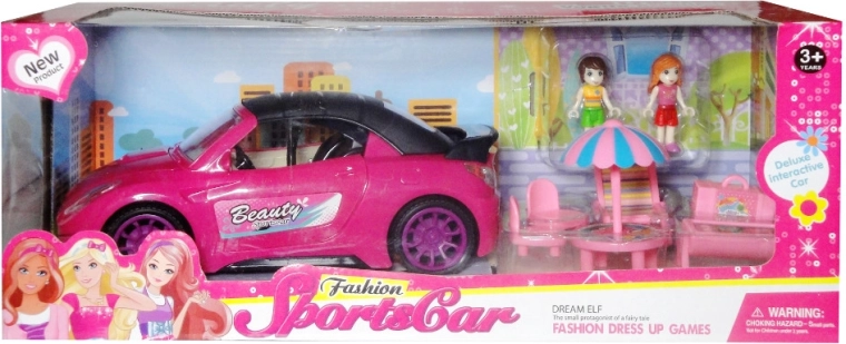 Doll car with accessories and 2 dolls