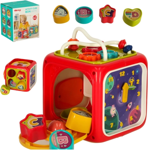 Interaktivna izobraževalna kocka 6v1 BIBI-INN – rdeča