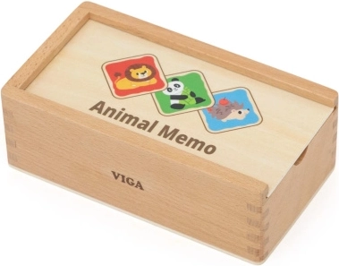Lesena igra spomin z živalmi Viga