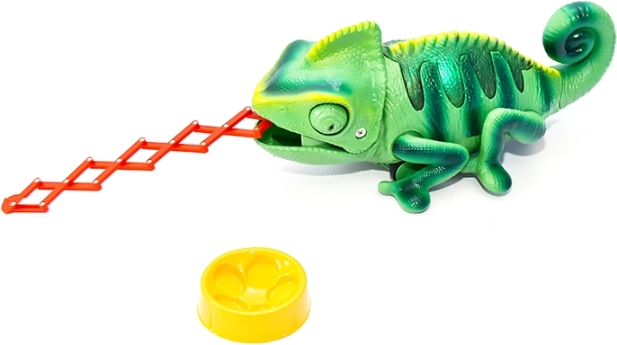 Interaktivni zeleni kameleon na daljinsko upravljanje z LED lučmi