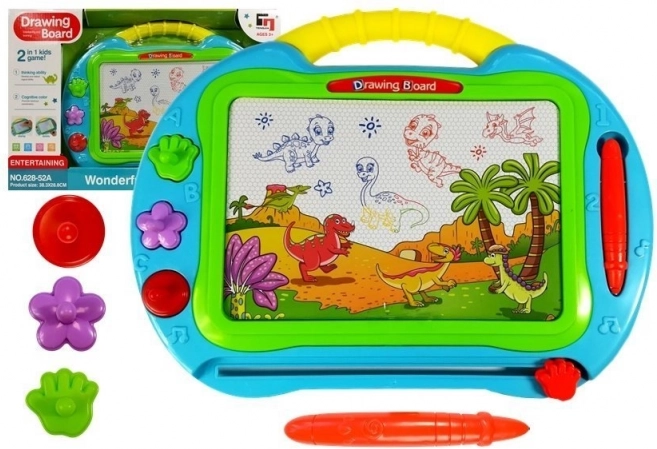 Velika turkizna magnetna risalna tabla z žigi