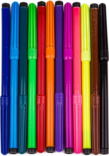 12 colored markers included
