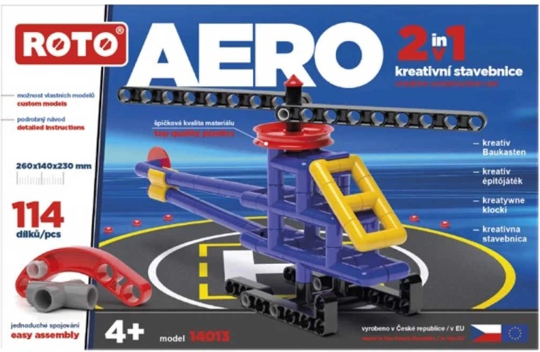 Roto aero helikopter 2v1 konstrukcijski komplet 114 delov