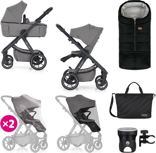 Petite&Mars комбинированная коляска Icon 2-in-1 dove grey xxl rws