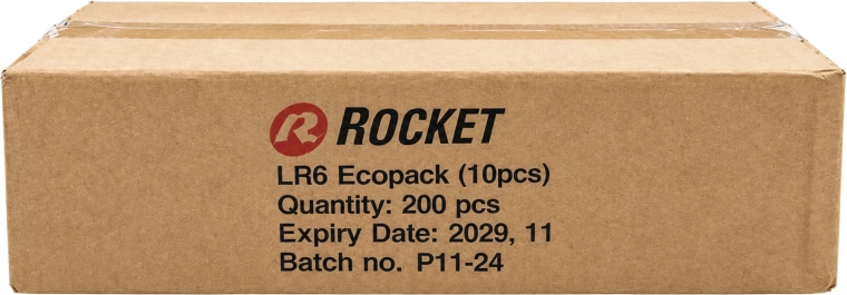 Rocket alkaline AA (LR06) batteries 1.5 V – pack of 200 pcs (20×10)