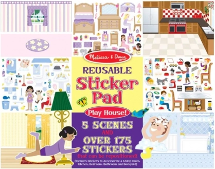 Ponovno lepilne nalepke 'Igrajmo se hišo' Melissa & Doug