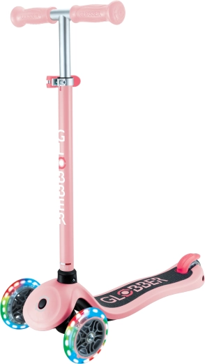 Globber otroški trikolesni skiro Primo Lights V2 Pastel Pink s svetlečimi kolesi