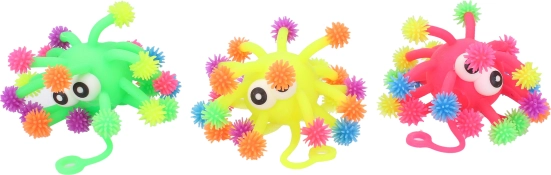 Barvasta skakajoča žoga z očmi 11 cm