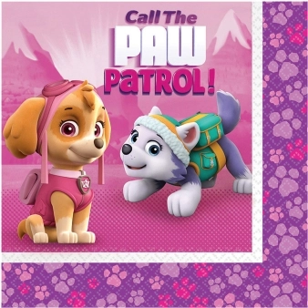 Paw Patrol Pink papirnati prtički 33 x 33 cm (20 kos)