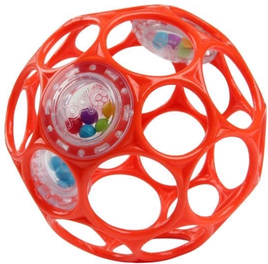 Oball ropotajoča žogica Rattle 10 cm oranžna