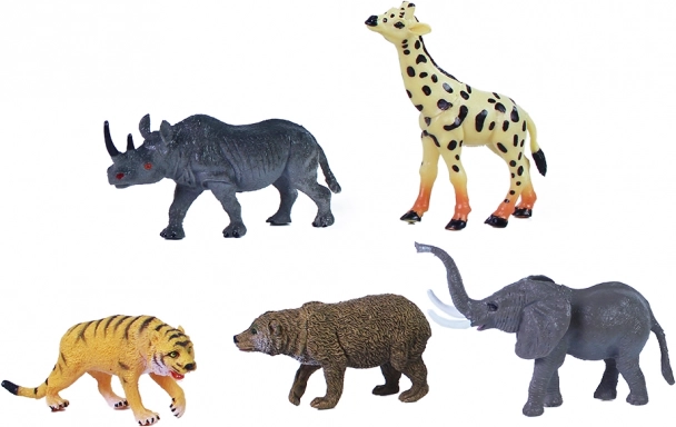 Rappa wild safari animals – plastic figurines 8–10 cm (5 pcs)
