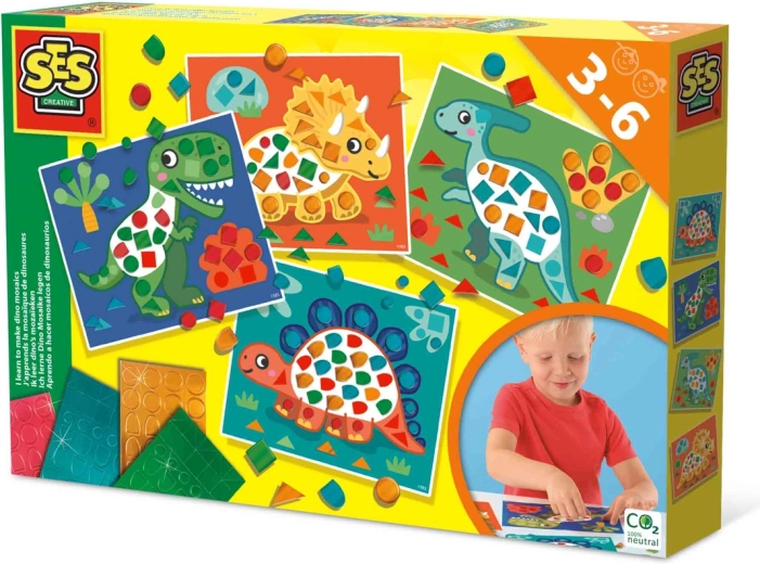 SES Creative ustvarjalni mozaiki z dinozavri za najmlajše