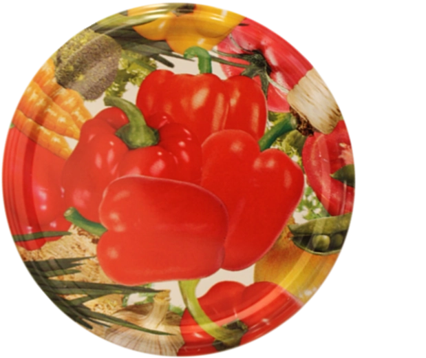 Kovinski pokrov za vlaganje 82 mm z motivom paprike, 6z