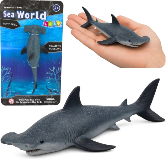 Realistic rubber hammerhead shark figure 17 cm