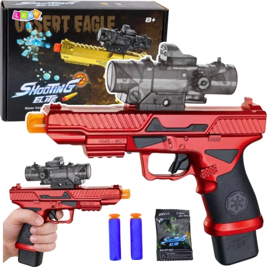 Electric Gel Ball and Foam Dart Gun, Red