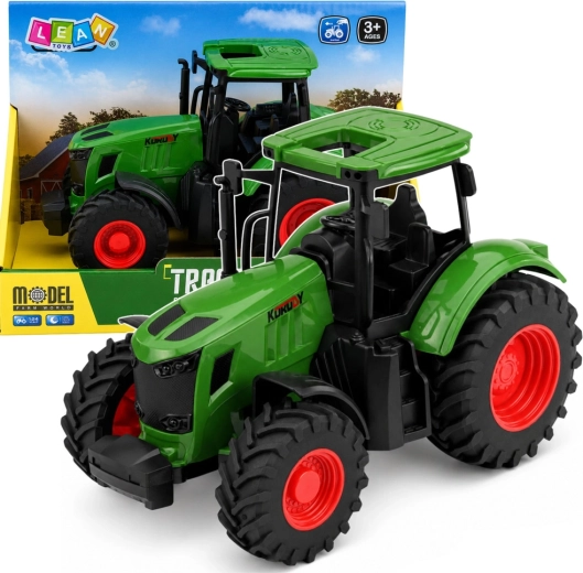 Kmečki traktor 1:24 z gumijastimi kolesi, zelen
