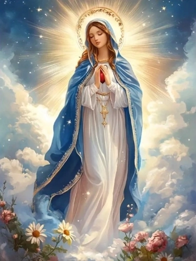 Norimpex diamond painting Virgin Mary Immaculate in Heaven 30 × 40 cm