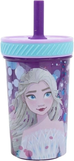 Stor varen otroški lonček s slamico Disney Frozen 370 ml