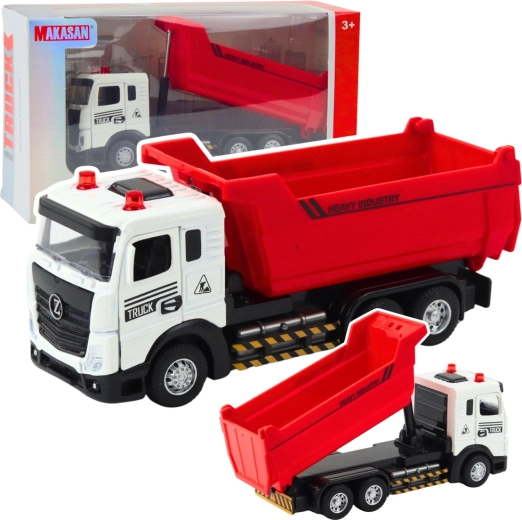 Otroški tovornjak s prekucnikom z kovinsko kabino, lučmi in zvoki