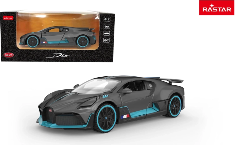 Metal toy car Bugatti Divo 1:32 grey Rastar