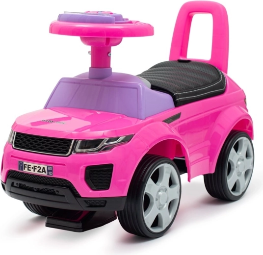 Otroško poganjalno vozilo SUV Baby Mix Prime rožnate barve z usnjenim sedežem