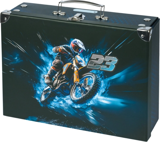 Zložljiva šolska torbica z motocross dizajnom