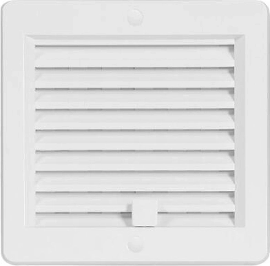 Prezračevalna rešetka z žaluzijo 150 × 150 mm bela
