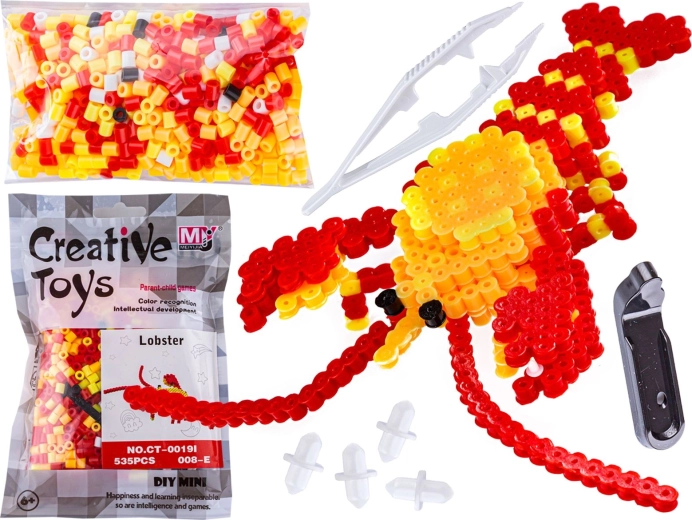 Likalne perlice 3D – šablona jastog (vrečka)